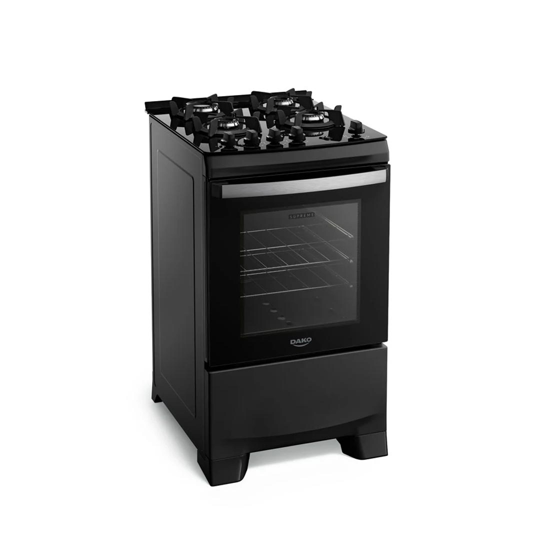 Fogão 4 Bocas Preto com Mesa de Vidro Supreme Glass Bivolt - Dako — BIVOLT