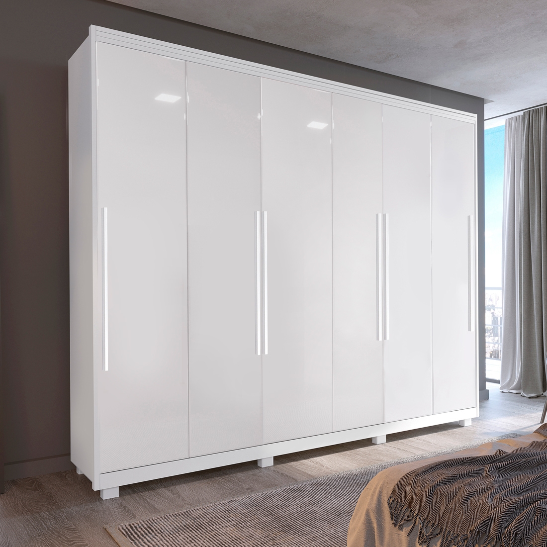 Guarda Roupa Casal Mary 6 Portas, 100% MDF, 6 gavetas Bom Pastor — BR/BRILH