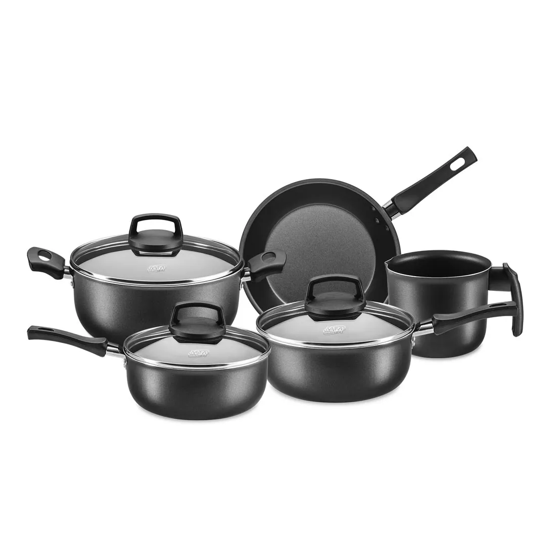 Conjunto de Panelas Safira Cristal 5 Peças Grafite Tecnologia Superflon - MTA — UNICA