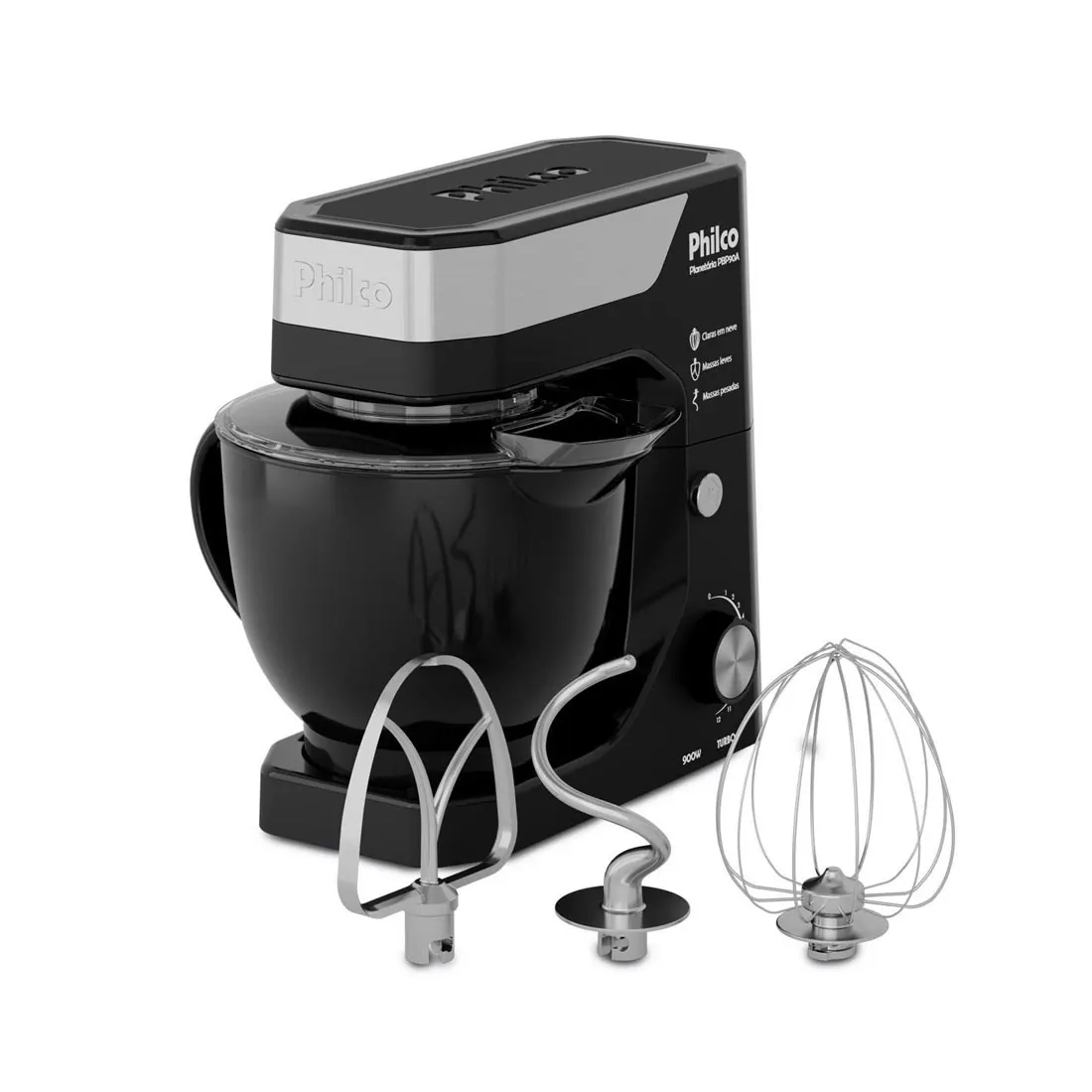 Batedeira Planetária Philco PBP90A 5L, 12 Velocidades + Turbo — UNICA - Voltagem: 110v