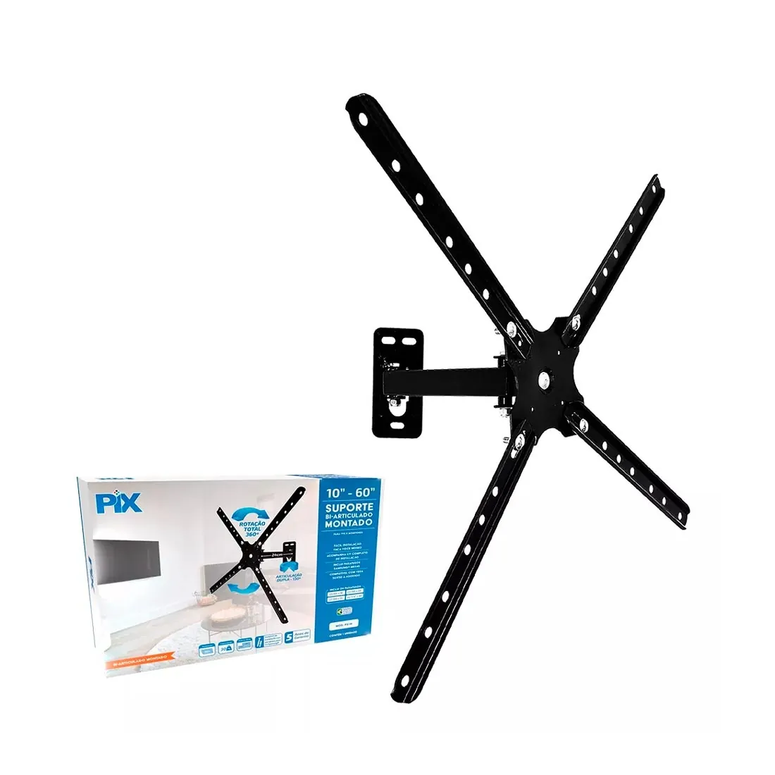 Suporte Tv Bi-articulado De 10 a 60 Polegadas Led Plasma Lcd - PIX