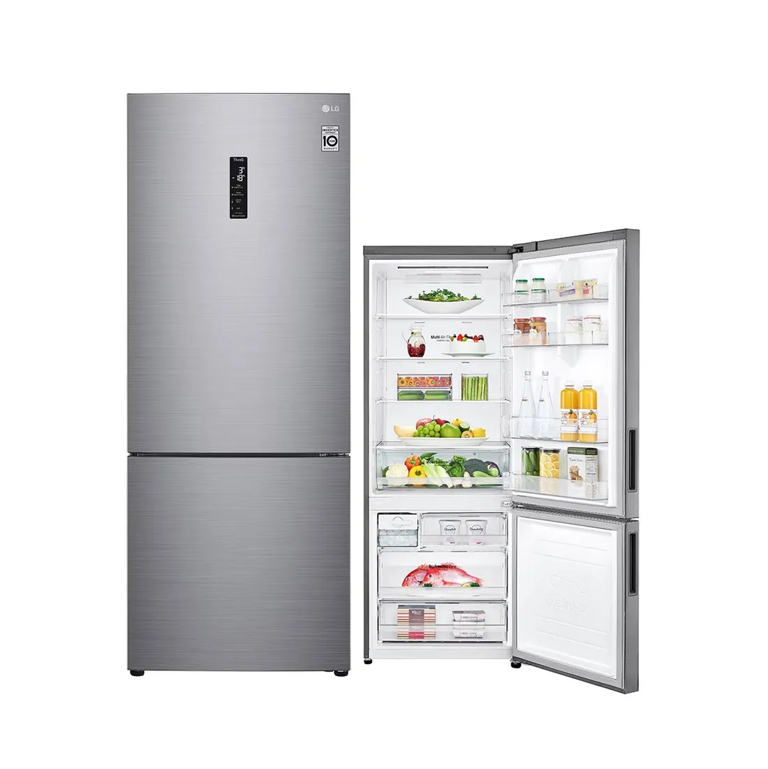 Refrigerador Smart LG Frost Free Inverter 451L Inverse Cor Inox Look (GC-B569NLL) — UNICA - Voltagem: 110v