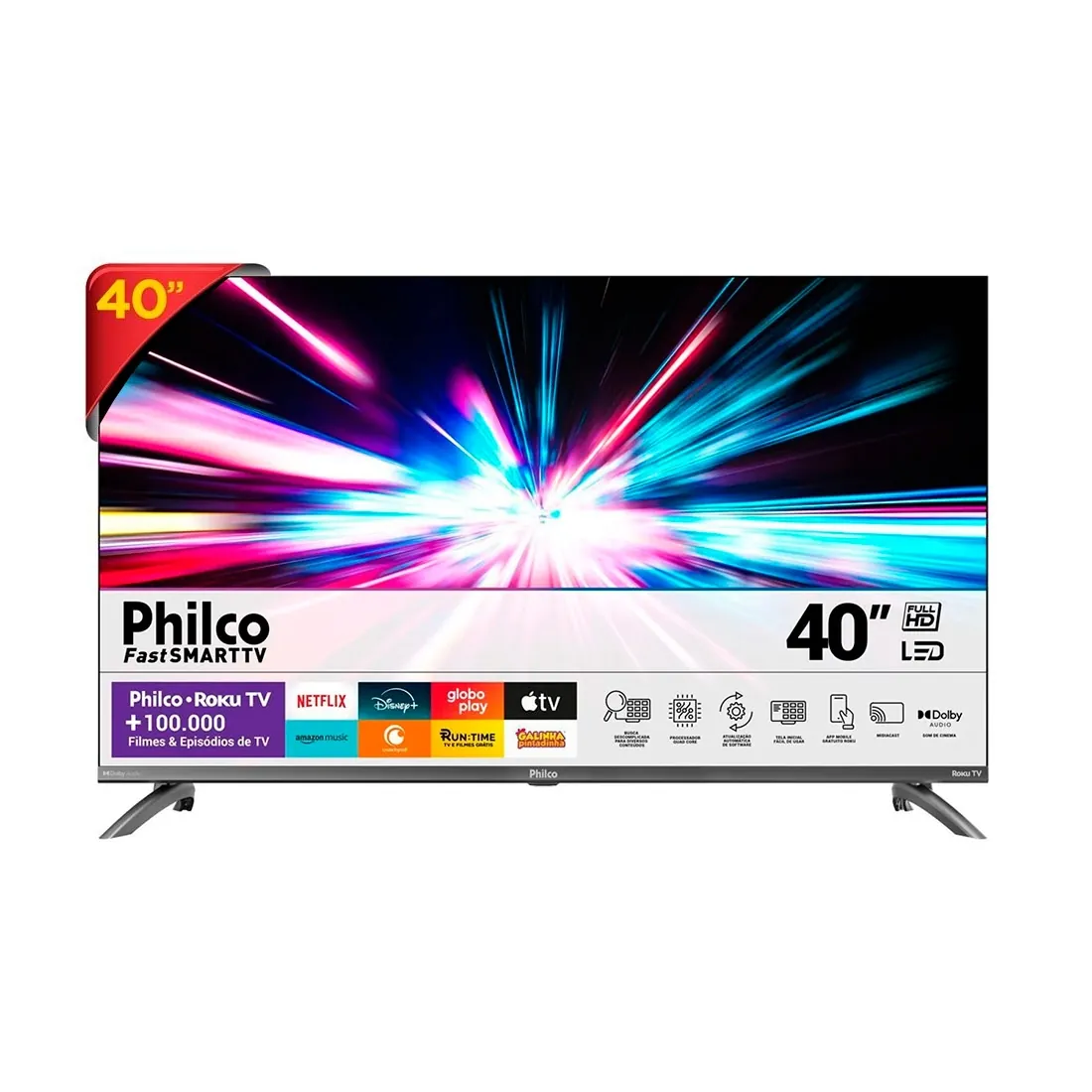 Smart TV 40" Philco LED Roku TV Dolby Audio PTV40M9GR2CGB |Philco