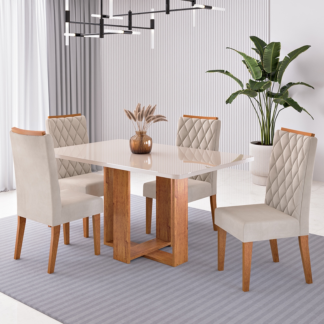Mesa de Jantar com 4 Cadeiras Tampo 1,20x80 Zara | Viero — MOFW/VMA