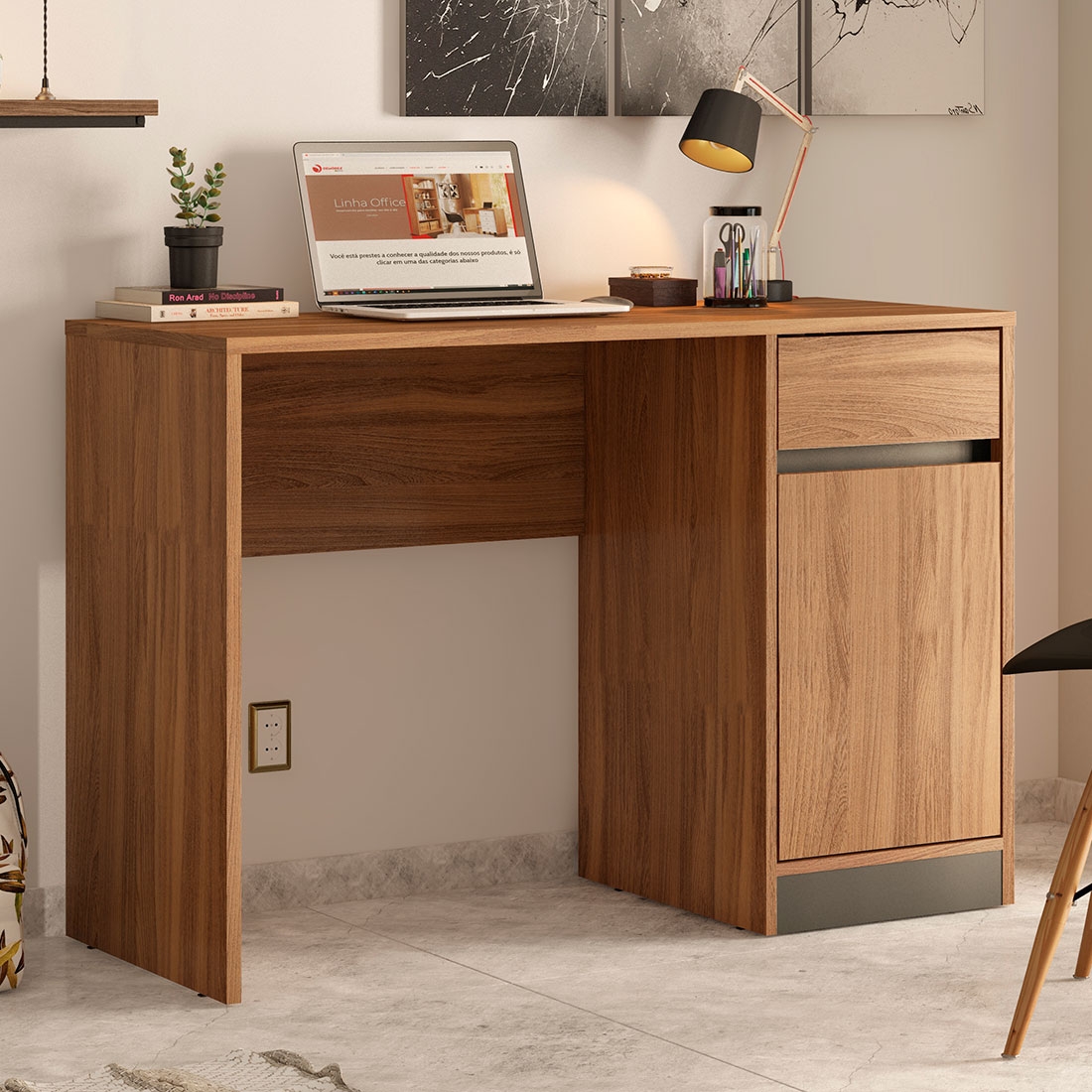 Escrivaninha Office Morada 1 Porta, 1 Gaveta - Demóbile