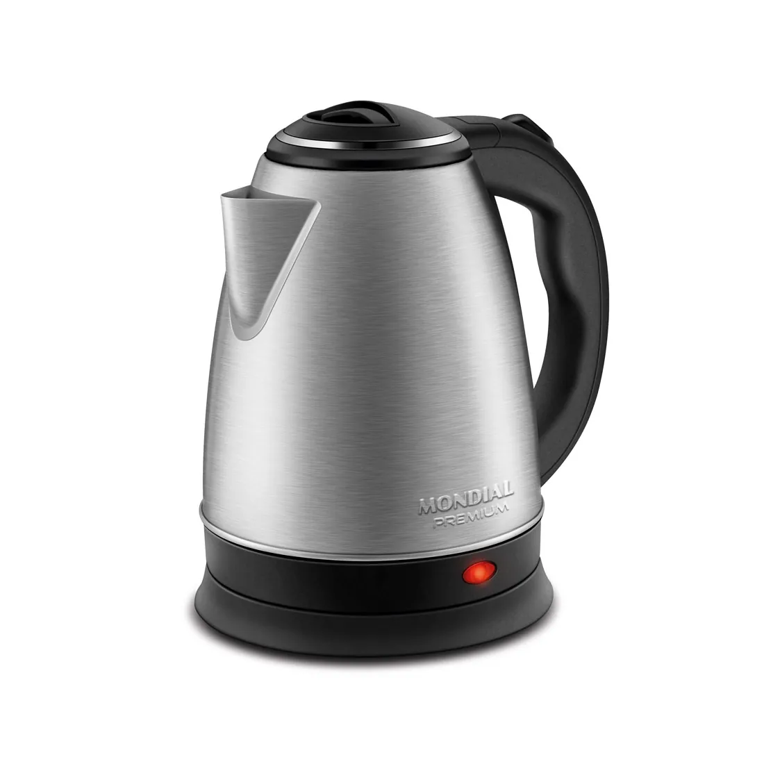 Chaleira Elétrica Pratic Inox CE06 Mondial - Capacidade 2 litros, Jarra removível, Base gira 360º — UNICA - Voltagem: 110v