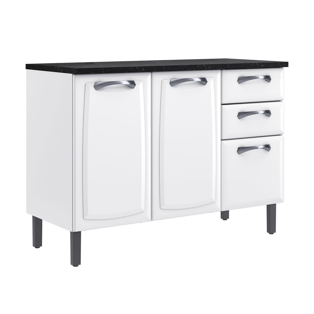 Balcão em Aço 3 Portas 2 Gavetas New Premium - Itatiaia — BRANCO..