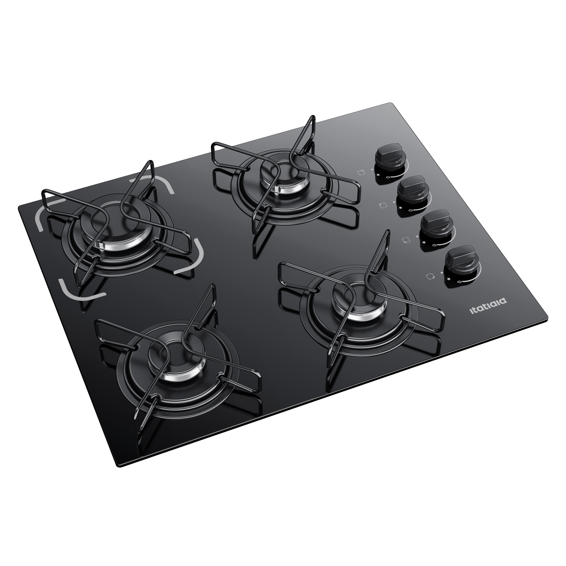 Cooktop 4 Bocas Essencial Itatiaia - Acendimento Automático, Mesa de vidro temperado — UNICA - Voltagem: BIVOLT