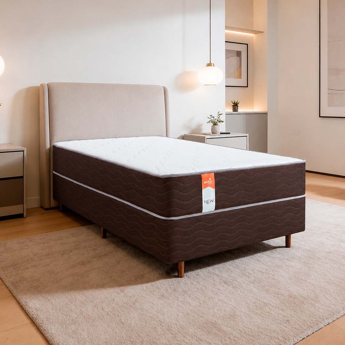 Conjunto Cama Box Solteiro 88 cm New Aster Molas Ensacadas | Sonos Colchões — UNICA