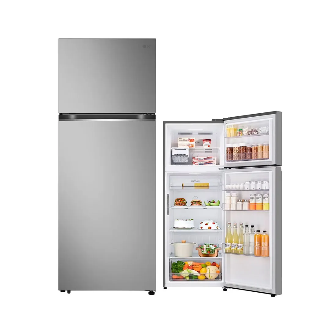 Geladeira LG Frost Free Inverter 461L Duplex Cor Inox Look (GN-B452PFF) — UNICA - Voltagem: 110v
