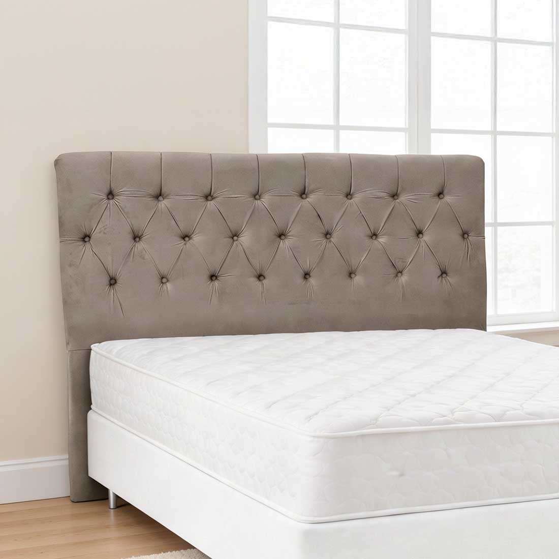 Cabeceira Estofada Grécia 195 Veludo para Colchão Casal 193 King Size | Bom Pastor — 3010