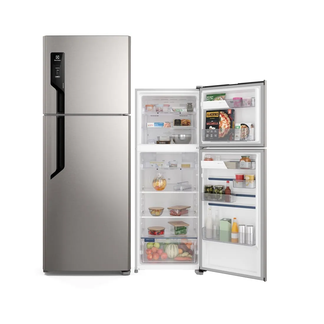 Refrigerador 481 litros Electrolux TF71S Efficient 2 portas Inox Frost Free com Auto Sense