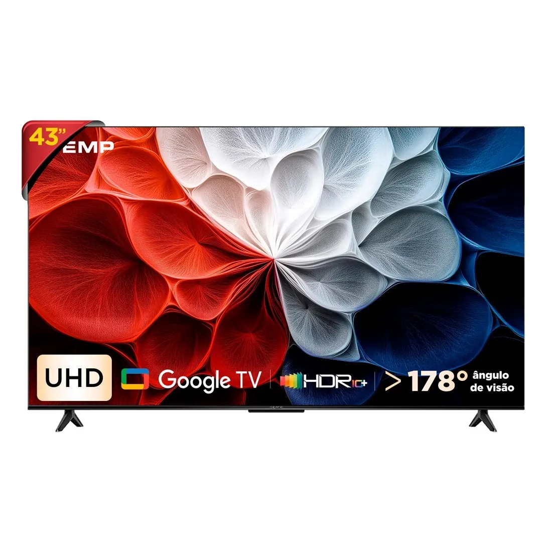 Smart TV SEMP 4K 43 43S62 GOOGLE TV com Wi-Fi Dual Band e Bluetooth integrados, Google Assistente