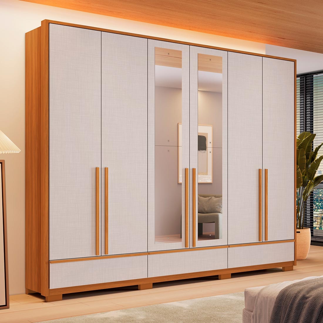 Guarda-Roupa Casal NT6035 100% MDF com Espelho | Notável — FRE/OFWH