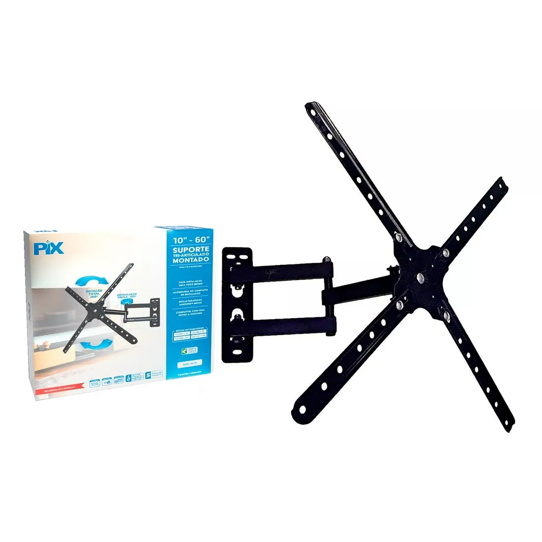 Suporte Tv Tri-articulado De 10 a 60 Polegadas LED, LCD e Plasma - PIX — UNICA